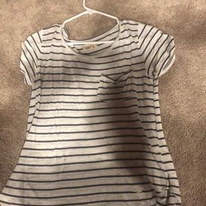A cotton, white and grey striped t-shirt!